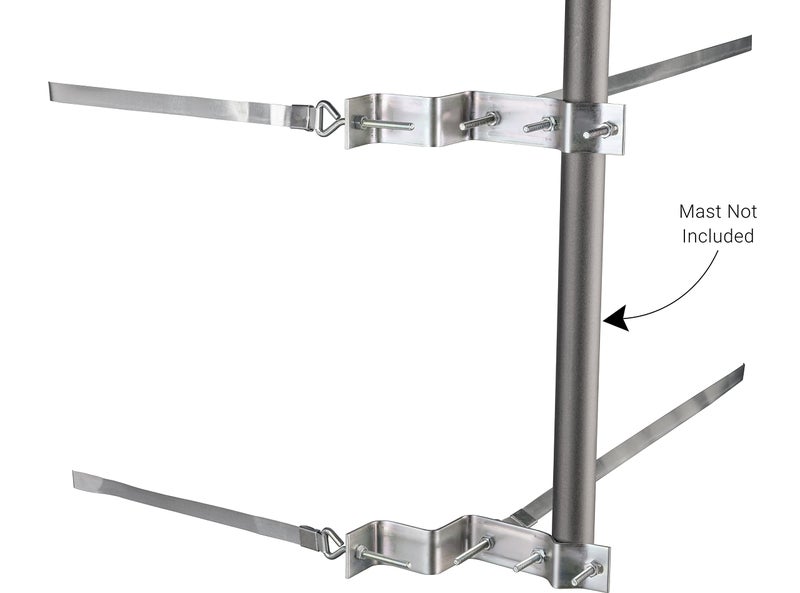 Channel Master Chimney Mount â€“ Sturdy Steel Bracket for Secure TV Antenna & Mast Installation, Durable Weather-Resistant Design, Supports Up-to 1.5" Mast/Pole, Includes Two 12' Straps - Image 2